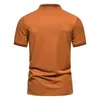 Summer Fashion Fashion Block Block Stripe Fraye Short Lapel Lapel Camiseta Polo delgado Men Clothing 240403