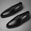 Casual Shoes 2024 Men Genuine Leather Formal Dress Business Loafers Designer Breathable Slip On Driving