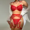 Bras Sets Sexy Lingerie Set en dentelle BRA BRA AND PANTY PAUGLE CUPER FIME FEMME PAJAMAS SEMBRANSE BABYDOLL Costume érotique