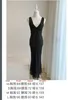 Sukienki swobodne 2024 Przyjazdy Wysokiej jakości czarny lampart z nadrukiem podwójnie warstwy bez rękawów