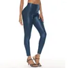 Damesbroek 2024 Mode Skinny rekbare broek Natte look Pu Partiepotlood Womens Workout Yoga Faux leer