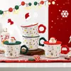 Canecas xícaras de café de natal vaso térmico batidor