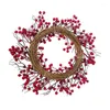 Decorative Flowers 10 Inch Christmas Wreath Red Decorations For Front Door Window Wall Indoor Outdoor Home Holiday