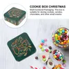 Förvaringsflaskor sockerfodral jul godis containrar tinplate cookie kex burkar med lock gåvor