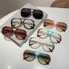 Lunettes de soleil kammpt double pont surdimensionné pour les femmes hommes rétro-fashion pilote de luxe Tendance de luxe Brand Design Shades Eyewear