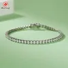 Redleaf Moissanite Tennis Bracelet 18K White Gold Plated 925 Sterling Silver 3/4/5MM D Color VVS Moissanite Tennis Chain