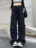 Women's Jeans Hip Hop Street Black Work Y2k For Women 2024 Spring Fashion High Waist Straight Tube Drop Long Loose Wide Leg Pants