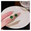 S925 Silver Needle Exquisite Micro Inlaid Diamond Earrings for Women Light Luxury Small and Rich Green Zircon Ornaments 27kw