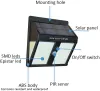 태양 광 LED 정원 PIR 모션 센서 보안 벽 램프 방수 IP65 거리 통로를위한 야외 조명 LL