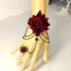 Ссылка браслетов красная роза черные кружевные браслеты и кольцевые кисточки ретро готические украшения на хэллоуин