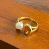 Cluster anneaux BF Club 925 Sterling pour femmes simples géométriques faites à la main irrégulières Retro Ring Gold Pearl Fashion Allergy Birthday
