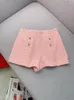 Feminino de pista feminina rosa conjunto de duas peças Women Classic Fashion M Família Dopamina Sleeseless Grosta de Tweed Top com shorts curtos