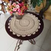 Table Mats Natural Tablecloth Handmade Crochet Lace Cotton Placemat Cloth Doily Cover Pad Heat Resistant Anti-Skidding Decor