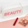 Cosmetic Bags Large-Capacity Makeup Bag White Multi-Functional Space Saving Cosmetics Storage Box Handle Portable Pencil Cases Household