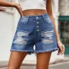 Jeans jeans shorts jeans donne estate 2024 alla moda stampato lavata a petto di abbigliamento in moda pantalones cortos