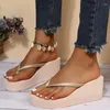 Pantofole 2024 Piattaforma spessa estate zeppe Flipflops Women Light Beach Woman Clip Sandali con tacco alto Slips Scarpe Mujer