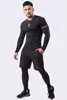 Herren Tracksuits Sports eng sitzend schnell trocknend langärmelig T-Shirt Outdoor Running Basketball Fitness Anzug Tracksuit Männer