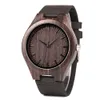 True Belt Black Sandalwood Natural Bamboo and Wood Minimalist Men's Quartz Watch