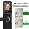 Lock Raykube K12 Tuya WiFi Camera Electronic Lock 3D Face Recognition Fingerprint Smart Deur Lock met scherm Oplaadbare batterij