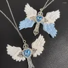 Pendant Necklaces Crucifix Necklace Angel Wing Clavicle Chain Punk Inspired Choker Ornaments Religious Jewelry Accessories