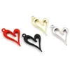 Charms 10 PCS Valentine's Day Heart for Jewelry Making Multicolor Painted Hollow Pendant Necklace DIY FUNDINGS 24mm x 15mm