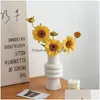 Vases Guudhome Nordic Ins Creative Ceramics Vase Vase Ornements Blanc Végétarien Flower Pot Decorations Crafts Crafts Drop Livrot Gar DH81T