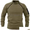 Tactische polo's Stand Kraagheren Sweaterveer Losse vaste kleur Outdoor Warm Ademende jas PF Drop levering Gear Kleding DHBSF