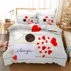 Bettwäsche Sets Rose Set weich bequemer König Home Textil Bettdecke Kissenbezug Dekbedovertrek 200x200 Valentinstagsbett