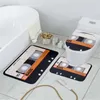 Badmatten HX Fashion Toilet Cover Set VCR 3D Gedrukte mat Flanellen Deur Tapijten Drie-delige pak U-vormig tapijtdooier