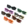 Sunglasses YOOSKE Trendy Cat Eye For Women Designer Irregular Sun Glasses Ladies Retro Crystal Multi Color Eyewear