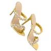 Slippers Zookerlin Square Toe Rhinestone Strap Hollow Women Feminino STILETTO SLIDES DE COLOR SOLID