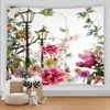 Tapestries Beautiful Colorful Flowers Tapestry Wall Hanging Floral Beach Backdrop Cloth Carpet