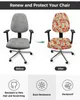 Couvre-chaise Christmas Vintage Stamp Poinsettia Elastic Failchair Computer Cover Avible Office Office Slipver Split Silt