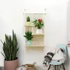 Tapisses Boho Hanging Shelves Mur à 3 niveaux Piège pour décoration d'étagère de macrame de rangement de maison intérieure