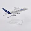 Jason Tutu 16cm Orijinal Model Airbus A380 Düzlem Model Uçak Diecast Metal 1/400 Ölçekli Uçak Modeli Hediye Koleksiyonu 240328