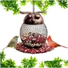 Other Bird Supplies Feeding Metal Owl Hummingbird Feeders For Outdoors Hanging Iron Wild Feeder Parrot Parakeets Accessories Backyar Dhwnd