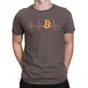 Erkek Tişörtler Erkek Bitcoin Kalp Atışı Grafik Tişörtleri Kripto para birimi saf pamuk üstleri Müthiş mürettebat boyun tişörtleri erkekler için Camisas T-Shirts 2445