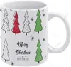 Tazze disegnate a mano albero di Natale caffè caffè in ceramica tazza con manico di tè al latte 11 once per regalo fai -da -te