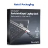 Lås ny Kensington Original ClickSafe Keyed Laptop Lock med 1,8 m spiralstål Kabel Högsta säkerhetsnivå för bärbar dator K64699