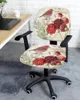 Copertina di sedia Lettera vintage rossa Bird fiore retrò poltrona elastico Copertura per computer rimovibile sedile divisa
