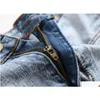 Jeans maschi matita uomini in denim in denim elastico alto elastico logoro in fitta slim neve tasca blu pallida con zip drop drop dropeel abbigliamento dhuu7
