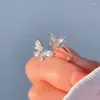 Cluster Anneaux Evimi 925 Sterling Silve Butterfly Zircon Fresh Ring For Women Girl Party Gift Adjustable Beautiful Bijoux Drop