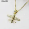 Chaines 10pieces Zirconia Tiny Airplane pendent