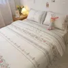 Bedding Sets Nordic Style Flower Pattern Set For Bedroom Decor Girl's Room Flat Sheet Cotton 3/4 PC Comforter Cover Bedspread