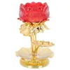 Candle Holders Lotus Candlestick Shaped Candleholder Glass Ornament Taper Exquisite Religious Base Decor Tealight Container Delicate Stand