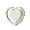 Plates Nordic Pearl Edge Lace Pure White Plate Ceramic Breakfast Steak Dish Tableware Salad Rice Bowl Flat Heart Shaped