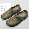 Casual Shoes Breattable Mesh Men's Large Handmade Leather Fashion Trend 2024