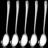 Spoons Stainless Steel Spoon And Fork Cutlery Set Long Handle Soup Ice Cream Dessert Coffee Teaspoons Kitchen Tableware Utensils