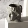 Mughe 1 set cucchiaio di tazza di ceramica Giovano creativo Pensatore di faccia in acqua Cao caffè da 260 ml di articoli per la casa Arredicazione della casa