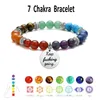 Strand 7 Chakra Stone Bracelets Yoga Reiki Cristais de Cura Natural Pulseira de Pedra Gemada Charme Inspirado para Mulheres